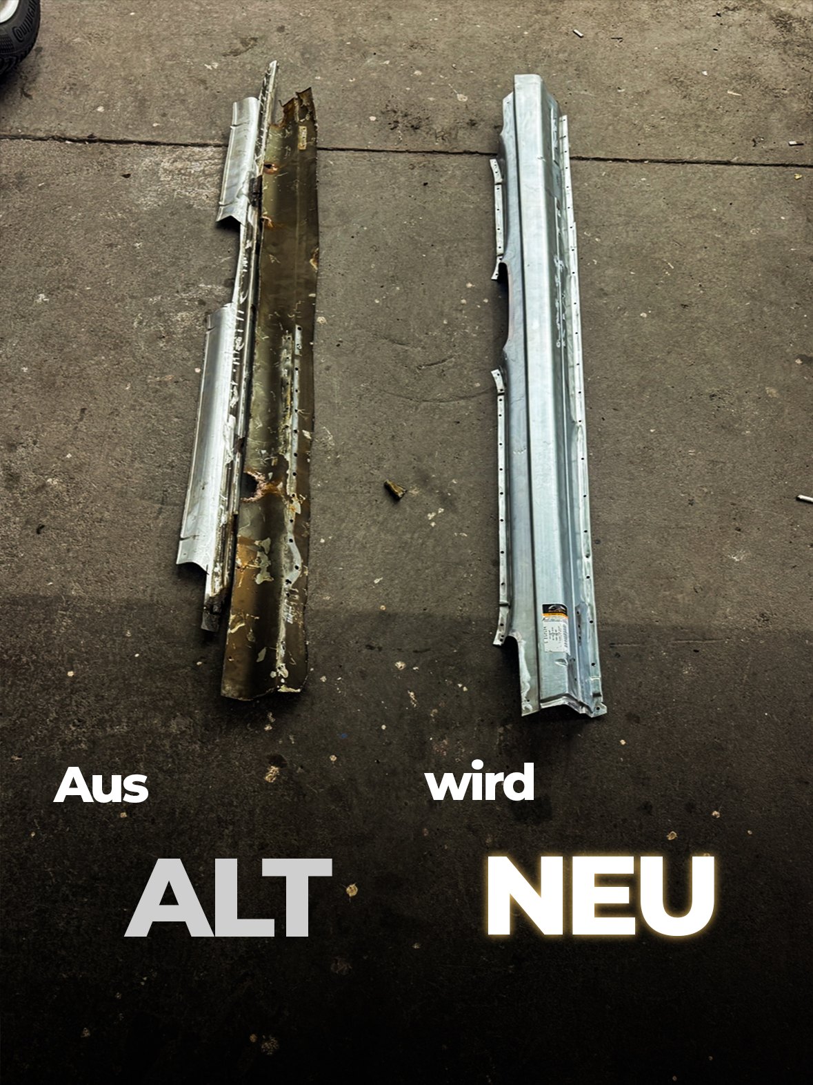 Alter und neuer Schweller im Vergleich